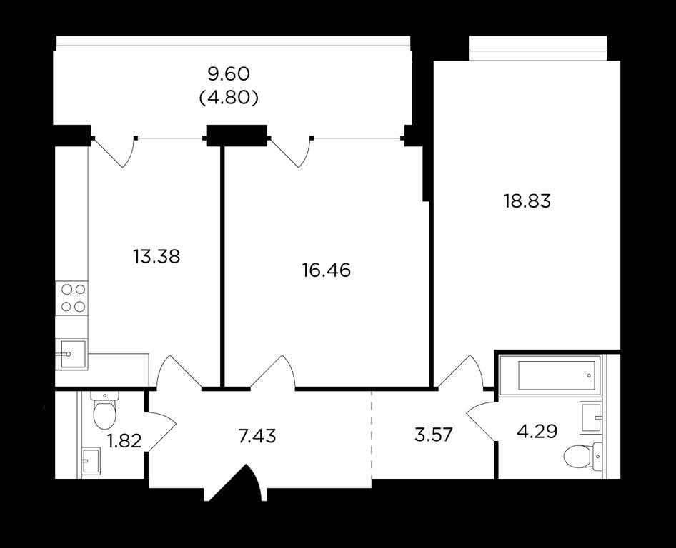 2-BD Apartment Sale, 70.6平方米 at RiverSky, Vostochnaya Street, 4Ак1, Moscow, Russia #1 2-BD Apartment Sale, 70.6平方米 at RiverSky, Vostochnaya Street, 4Ак1, Moscow, Russia #1