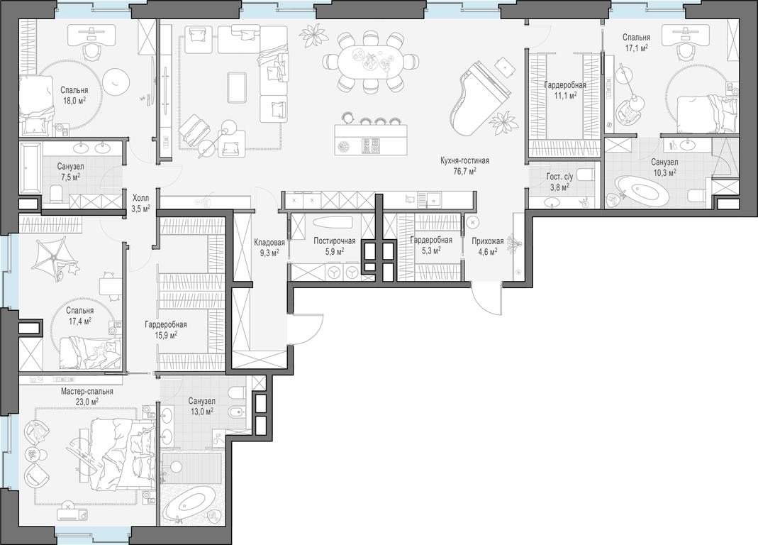 5-BD Apartment Sale, 239.9 sq. m. at Ilinka 3/8, Ilyinka Street, 3/8с4, Moscow, Russia #1 5-BD Apartment Sale, 239.9 sq. m. at Ilinka 3/8, Ilyinka Street, 3/8с4, Moscow, Russia #1