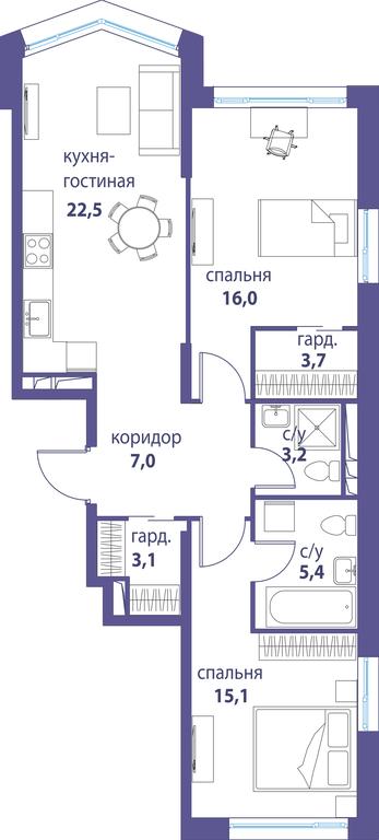 Продажа 2-комн. квартиры, 76 м² в ЖК «Символ», проезд Невельского, 6к1, Москва, Россия #1 Продажа 2-комн. квартиры, 76 м² в ЖК «Символ», проезд Невельского, 6к1, Москва, Россия #1