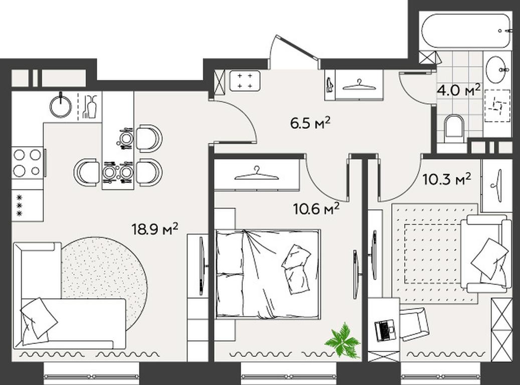 2-BD Apartment Sale, 49.9 sq. m. at Eko Bunino, prospekt Kuprina, 34к1, Sosenskoye Settlement, Moscow, Russia #1 2-BD Apartment Sale, 49.9 sq. m. at Eko Bunino, prospekt Kuprina, 34к1, Sosenskoye Settlement, Moscow, Russia #1