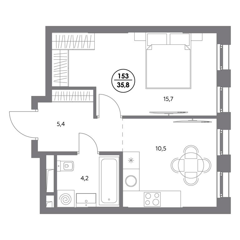 2-BD Apartment Sale, 35.8 sq. m. at Admiral, Shosseynaya Street, 4А, Moscow, Russia #1 2-BD Apartment Sale, 35.8 sq. m. at Admiral, Shosseynaya Street, 4А, Moscow, Russia #1