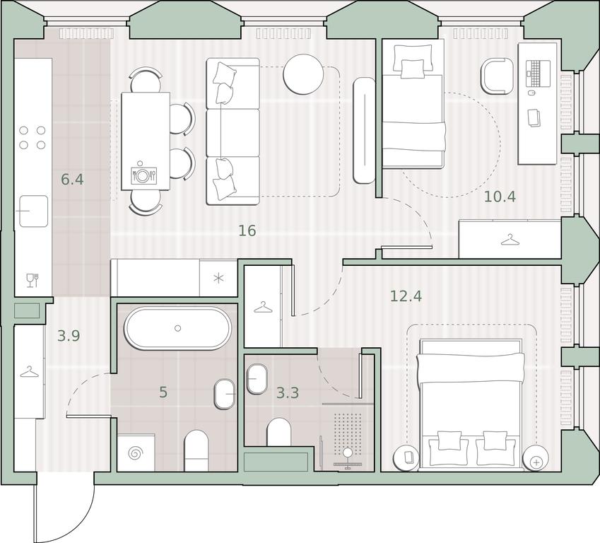 2-BD Apartment Sale, 57.4 sq. m. at Sreda na Lobachevskogo, Ochakovskoye Highway, Moscow, Russia #2 2-BD Apartment Sale, 57.4 sq. m. at Sreda na Lobachevskogo, Ochakovskoye Highway, Moscow, Russia #2