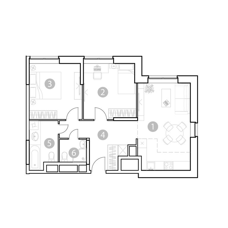 2-BD Apartment Sale, 64.06平方米 at EvoPark Sokolniki, Poteshnaya Street, Moscow, Russia #2 2-BD Apartment Sale, 64.06平方米 at EvoPark Sokolniki, Poteshnaya Street, Moscow, Russia #2