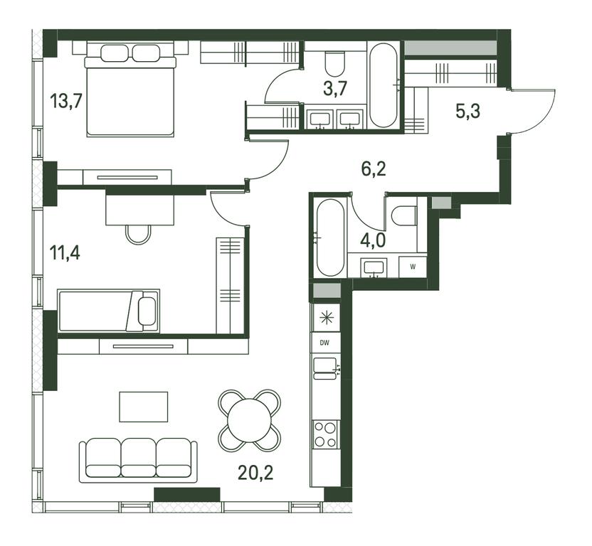 2-BD Apartment Sale, 64.5 sq. m. at Moments, Volokolamskoye Highway, 28, Moscow, Russia #2 2-BD Apartment Sale, 64.5 sq. m. at Moments, Volokolamskoye Highway, 28, Moscow, Russia #2