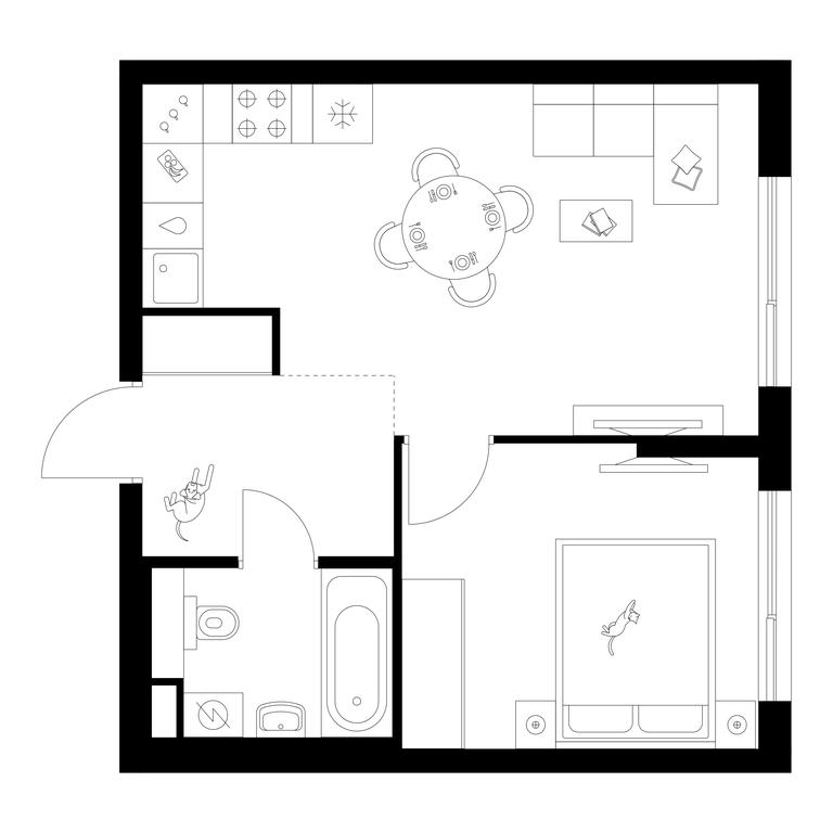 1-BD Apartment Sale, 39.1平方米 at Matveevskiy Park, Ochakovskoye Highway, вл3с11, Moscow, Russia #2
