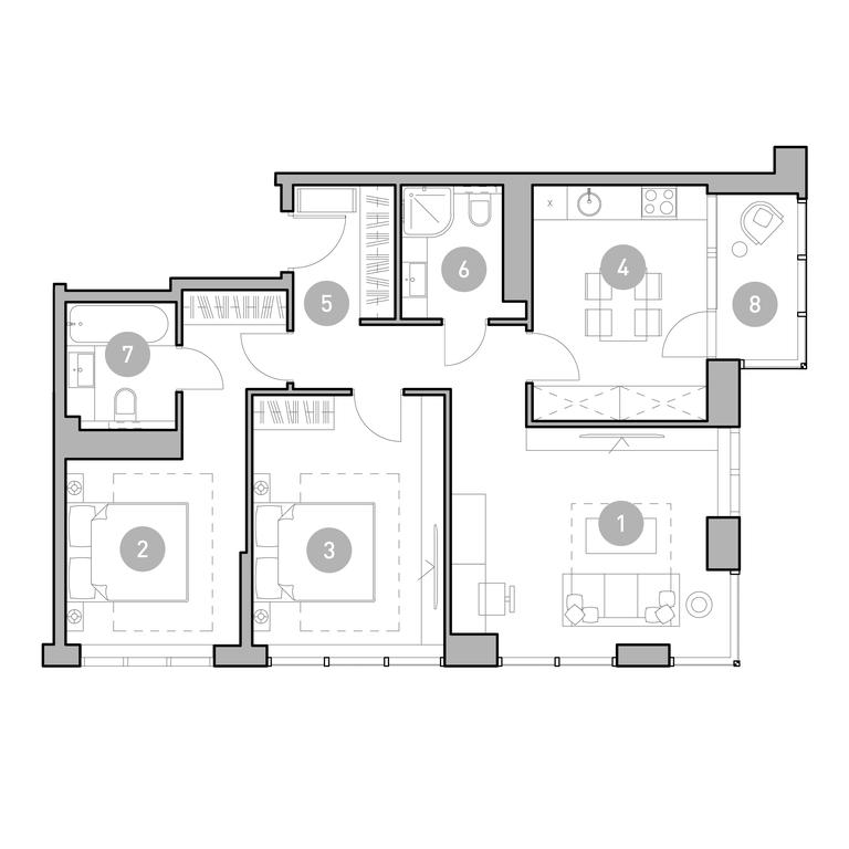 2-BD Apartment Sale, 79.4 sq. m. at UNO.Golovinskie Prudy, Mikhalkovskaya Street, 52, Moscow, Russia #1 2-BD Apartment Sale, 79.4 sq. m. at UNO.Golovinskie Prudy, Mikhalkovskaya Street, 52, Moscow, Russia #1