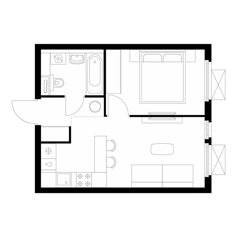 1-BD Apartment Sale, 34 sq. m. at Yaroslavskij kvartal, Yaroslavskiy Drive, 116, Korolyov, Moscow Region, Russia #1 1-BD Apartment Sale, 34 sq. m. at Yaroslavskij kvartal, Yaroslavskiy Drive, 116, Korolyov, Moscow Region, Russia #1