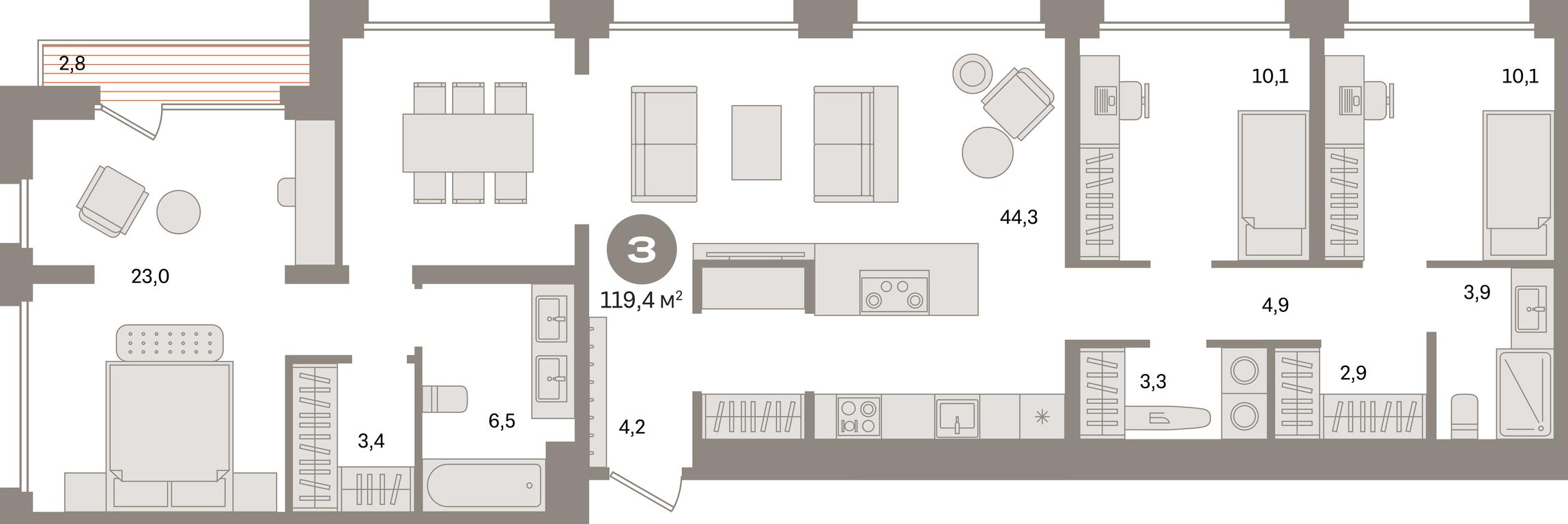Продажа 3-комн. квартиры, 119,4 м² в ЖК «Дом А», Дубининская улица, вл59к2, Москва, Россия #1 Продажа 3-комн. квартиры, 119,4 м² в ЖК «Дом А», Дубининская улица, вл59к2, Москва, Россия #1