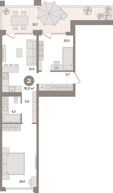 2-BD Apartment Sale, 76 sq. m. at Dom A, Dubininskaya Street, вл59к2, Moscow, Russia #1 2-BD Apartment Sale, 76 sq. m. at Dom A, Dubininskaya Street, вл59к2, Moscow, Russia #1