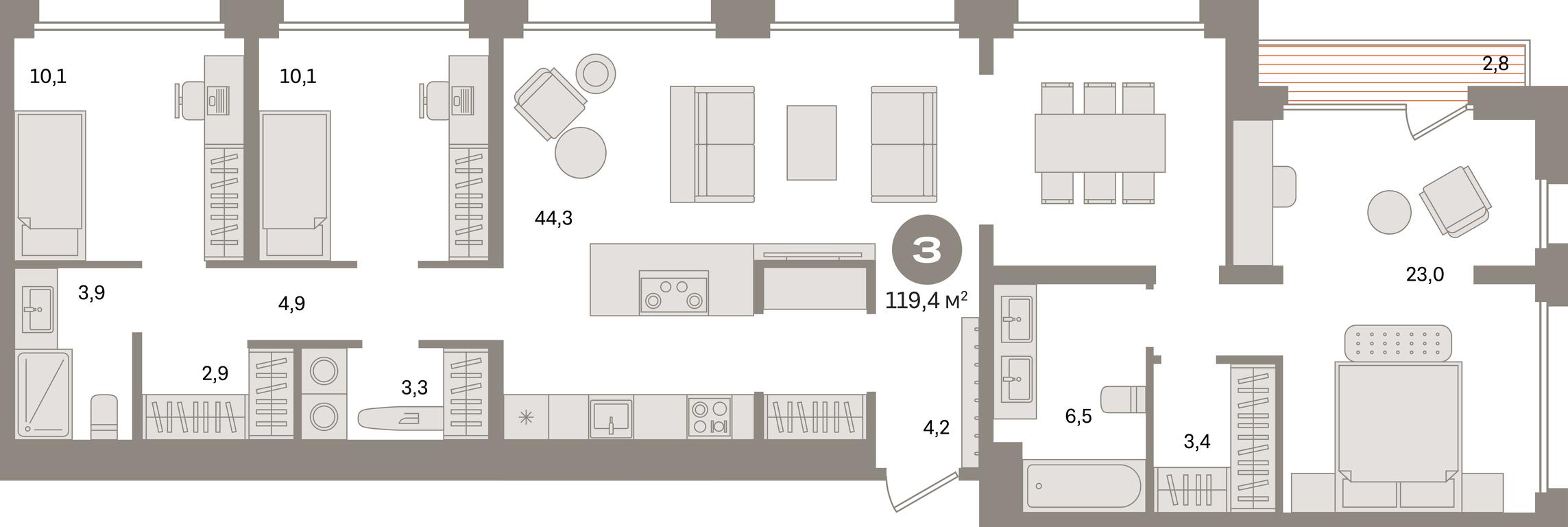 3-BD Apartment Sale, 119.4 sq. m. at Dom A, Dubininskaya Street, вл59к2, Moscow, Russia #1 3-BD Apartment Sale, 119.4 sq. m. at Dom A, Dubininskaya Street, вл59к2, Moscow, Russia #1