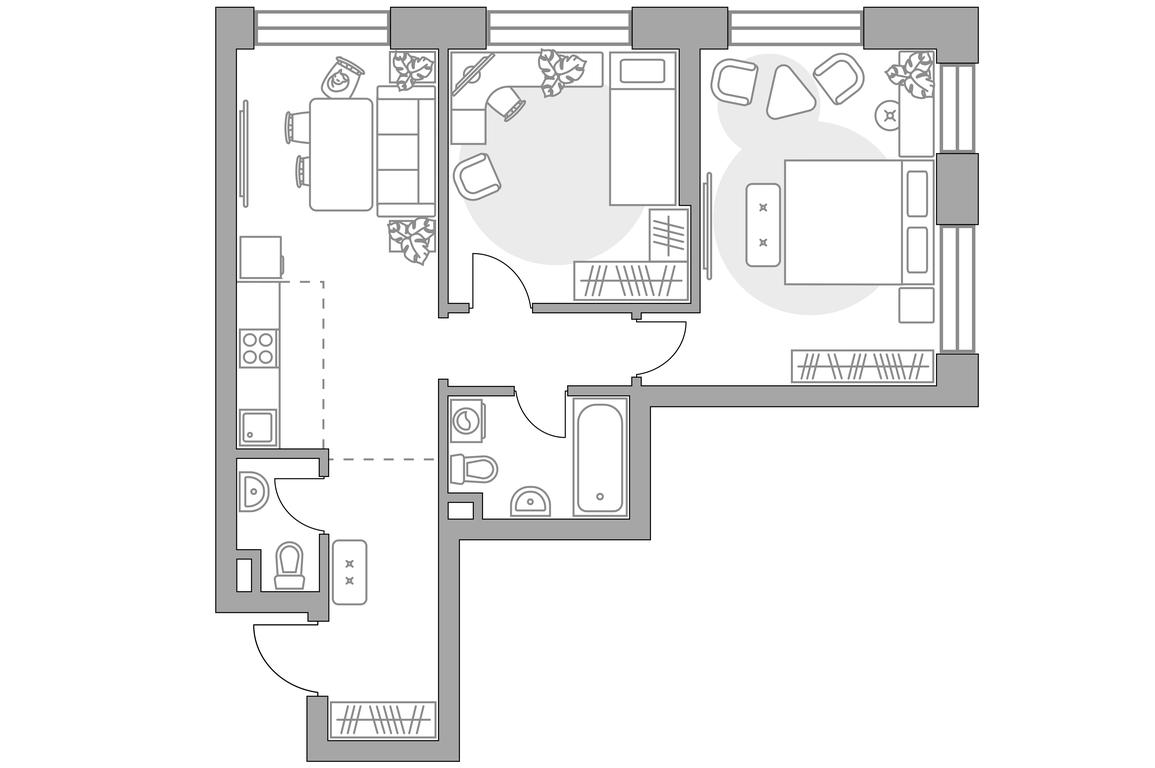 2-BD Apartment Sale, 63.11 sq. m. at MYPRIORITY Paveletskaya, Dubininskaya Street, 17с2, Moscow, Russia #1 2-BD Apartment Sale, 63.11 sq. m. at MYPRIORITY Paveletskaya, Dubininskaya Street, 17с2, Moscow, Russia #1