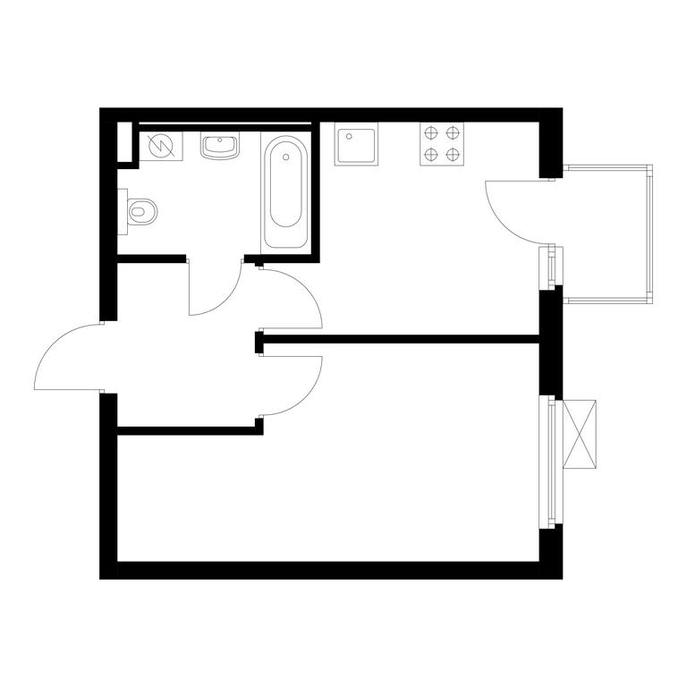 1-BD Apartment Sale, 34.1 sq. m. at Belaya Dacha Park, mikrorayon Parkovy, 1, Kotelniki, Moscow Region, Russia #1
