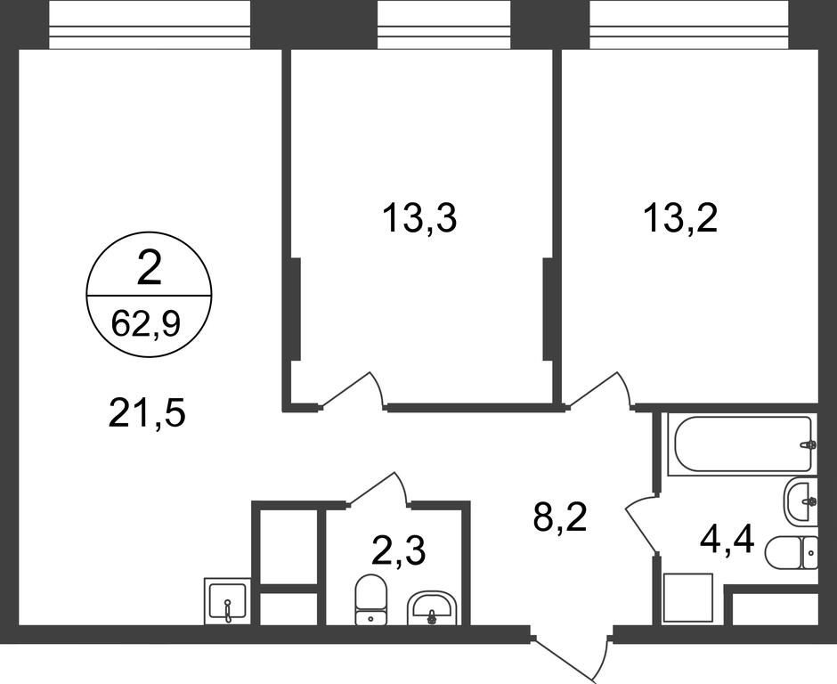 2-BD Apartment Sale, 62.9 sq. m. at Pervyi Moskovskiy, ulitsa Bianki, 1, Moskovskiy, Moscow, Russia #1 2-BD Apartment Sale, 62.9 sq. m. at Pervyi Moskovskiy, ulitsa Bianki, 1, Moskovskiy, Moscow, Russia #1