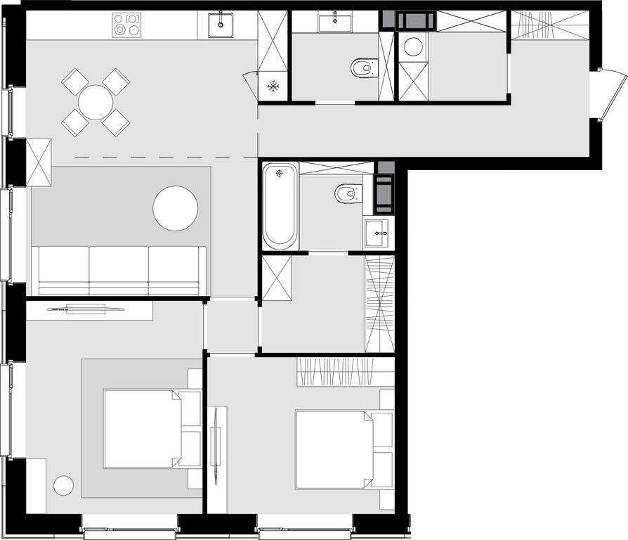 2-BD Apartment Sale, 87平方米 at Crystal, Generala Glagoleva Street, 16с1, Moscow, Russia #1 2-BD Apartment Sale, 87平方米 at Crystal, Generala Glagoleva Street, 16с1, Moscow, Russia #1