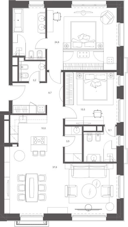 Apartment Sale, 117.16平方米 at Russian Seasons, Bolshaya Ordynka Street, 19с9, Moscow, Russia #2