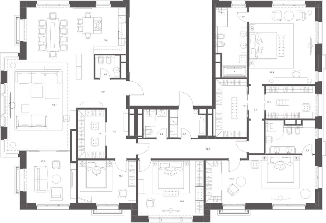 Apartment Sale, 117.16平方米 at Russian Seasons, Bolshaya Ordynka Street, 19с9, Moscow, Russia #2
