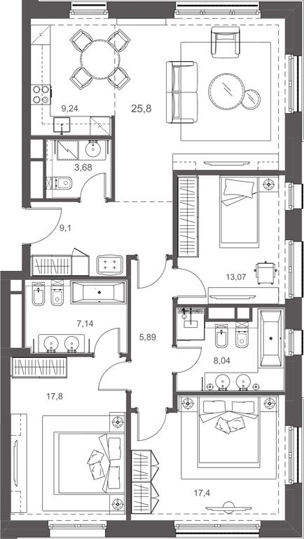 Apartment Sale, 117.16平方米 at Russian Seasons, Bolshaya Ordynka Street, 19с9, Moscow, Russia #2