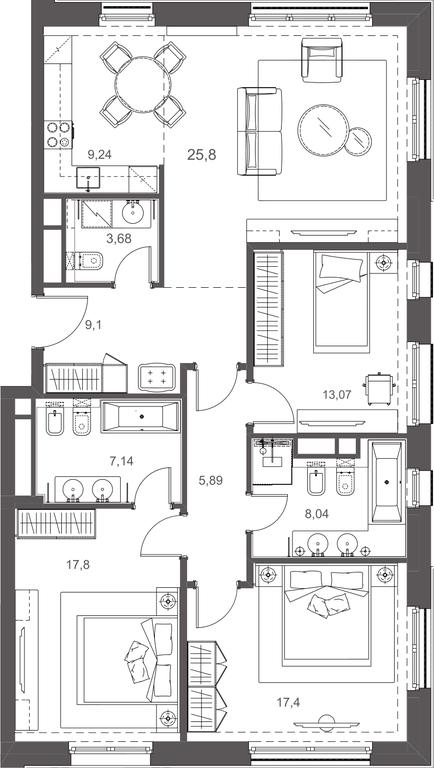 Apartment Sale, 117.16平方米 at Russian Seasons, Bolshaya Ordynka Street, 19с9, Moscow, Russia #2