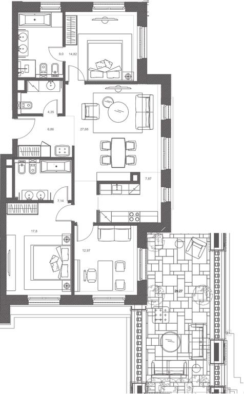 Apartment Sale, 168.96平方米 at Russian Seasons, Bolshaya Ordynka Street, 19с9, Moscow, Russia #2 Apartment Sale, 168.96平方米 at Russian Seasons, Bolshaya Ordynka Street, 19с9, Moscow, Russia #2