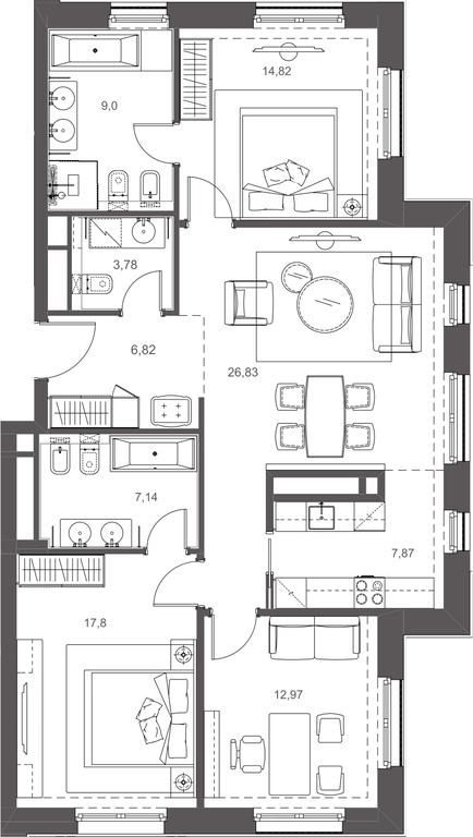 Apartment Sale, 168.98平方米 at Russian Seasons, Bolshaya Ordynka Street, 19с9, Moscow, Russia #2 Apartment Sale, 168.98平方米 at Russian Seasons, Bolshaya Ordynka Street, 19с9, Moscow, Russia #2