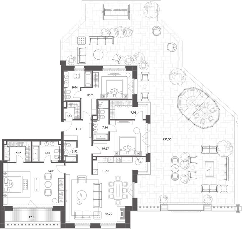 Apartment Sale, 127.04平方米 at Russian Seasons, Bolshaya Ordynka Street, 19с9, Moscow, Russia #2