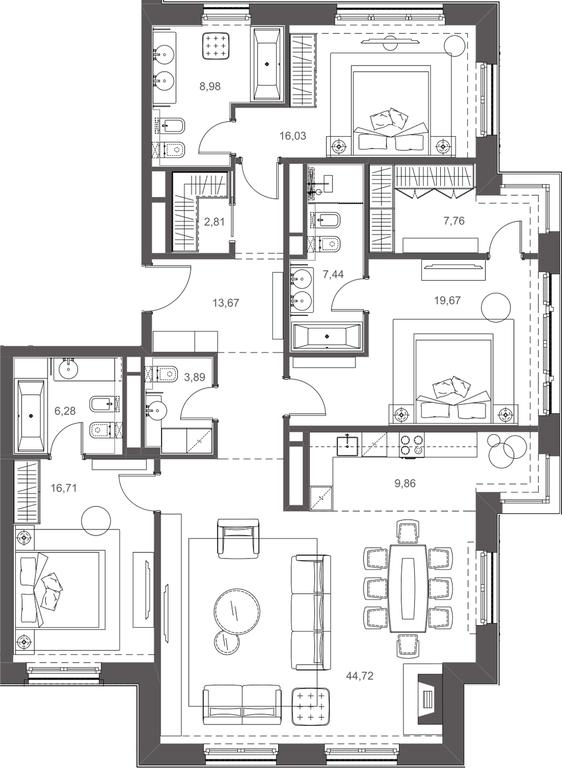Apartment Sale, 158.07 sq. m. at Russian Seasons, Bolshaya Ordynka Street, 19с9, Moscow, Russia #2 Apartment Sale, 158.07 sq. m. at Russian Seasons, Bolshaya Ordynka Street, 19с9, Moscow, Russia #2