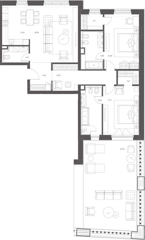 Apartment Sale, 129.72 sq. m. at Russian Seasons, Bolshaya Ordynka Street, 19с9, Moscow, Russia #2
