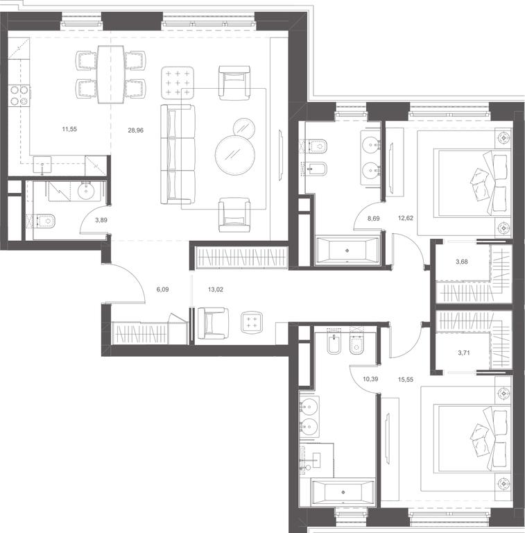 Apartment Sale, 118.14 sq. m. at Russian Seasons, Bolshaya Ordynka Street, 19с9, Moscow, Russia #2