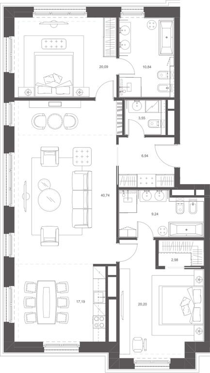 Apartment Sale, 129.54 sq. m. at Russian Seasons, Bolshaya Ordynka Street, 19с9, Moscow, Russia #2