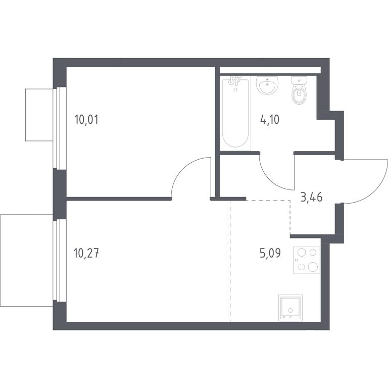 Apartment Sale, 32.93 sq. m. at Gorki Park, Shkolnaya ulitsa, 2, derevnya Korobovo, Leninskiy City District, Moscow Region, Russia #1 Apartment Sale, 32.93 sq. m. at Gorki Park, Shkolnaya ulitsa, 2, derevnya Korobovo, Leninskiy City District, Moscow Region, Russia #1