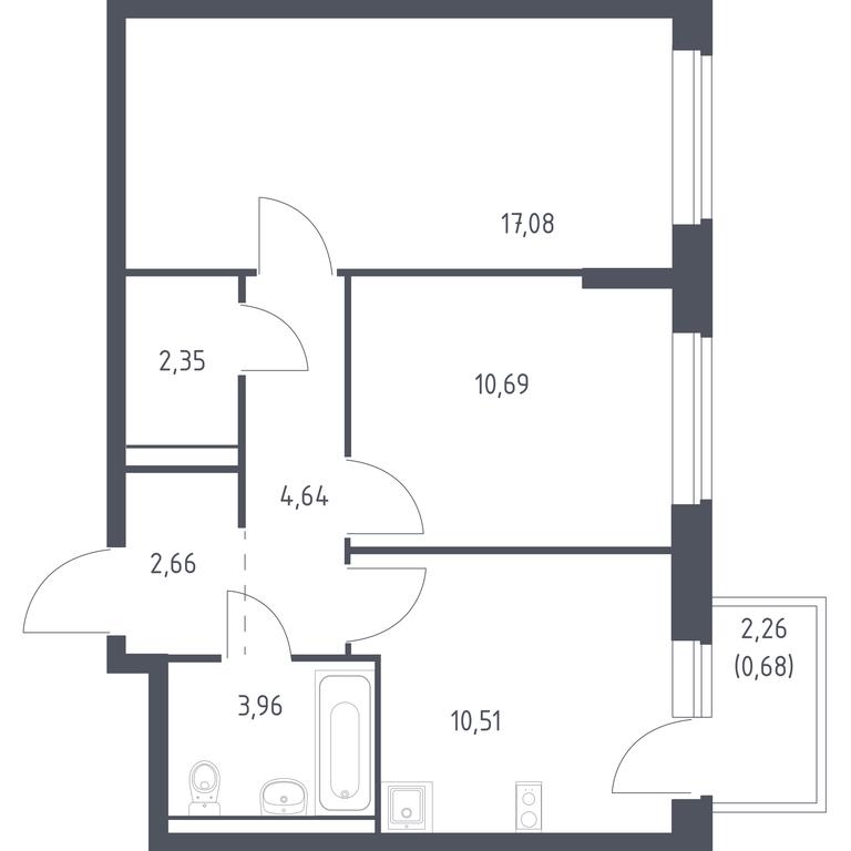 1-BD Apartment Sale, 52.57平方米 at Egorovo Park, 1-y kvartal, posyolok Zhilino-1, Lubertsy City District, Moscow Region, Russia #1 1-BD Apartment Sale, 52.57平方米 at Egorovo Park, 1-y kvartal, posyolok Zhilino-1, Lubertsy City District, Moscow Region, Russia #1