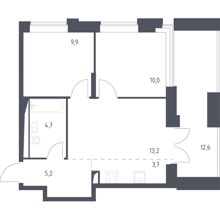 1-BD Apartment Sale, 50.32 sq. m. at Vereiskaya 41, Vereyskaya Street, 41, Moscow, Russia #1 1-BD Apartment Sale, 50.32 sq. m. at Vereiskaya 41, Vereyskaya Street, 41, Moscow, Russia #1