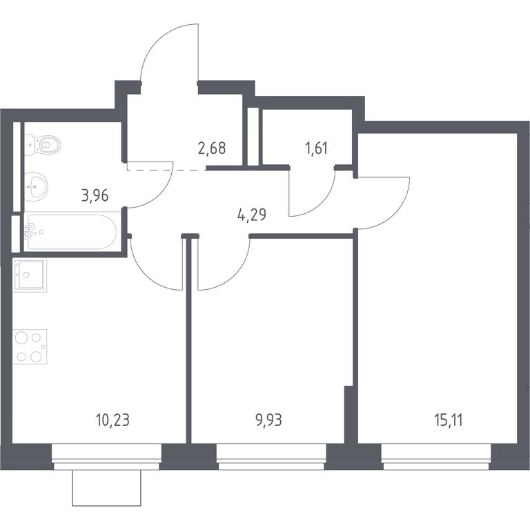 1-BD Apartment Sale, 47.81 sq. m. at Bogdanovskiy Les, derevnya Bogdanikha, Leninskiy City District, Moscow Region, Russia #1 1-BD Apartment Sale, 47.81 sq. m. at Bogdanovskiy Les, derevnya Bogdanikha, Leninskiy City District, Moscow Region, Russia #1