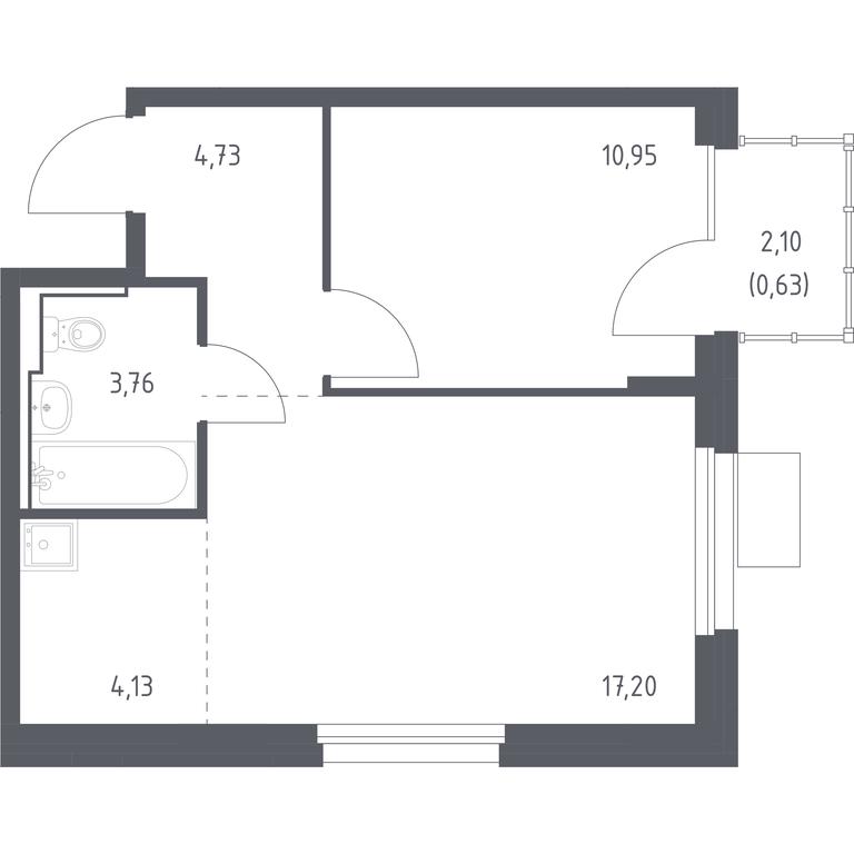 Apartment Sale, 41.4 sq. m. at Kvartal Ivakino, kvartal Ivakino, mikrorayon Klyazma-Starbeyevo, Khimki, Moscow Region, Russia #1
