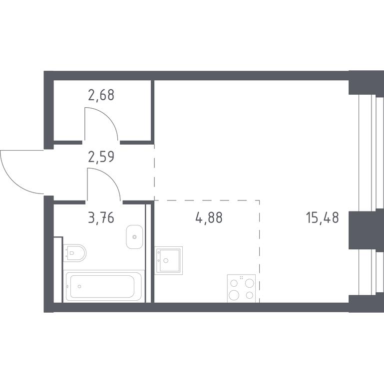 Apartment Sale, 29.39平方米 at Nova, Bratyev Fonchenko Street, вл21, Moscow, Russia #1 Apartment Sale, 29.39平方米 at Nova, Bratyev Fonchenko Street, вл21, Moscow, Russia #1