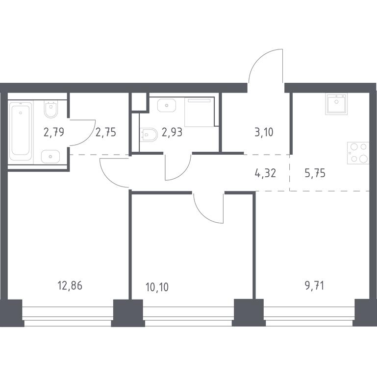 1-BD Apartment Sale, 54.31 sq. m. at Nova, Bratyev Fonchenko Street, вл21, Moscow, Russia #1 1-BD Apartment Sale, 54.31 sq. m. at Nova, Bratyev Fonchenko Street, вл21, Moscow, Russia #1
