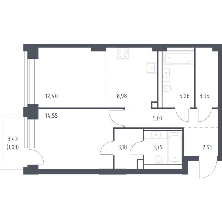 Apartment Sale, 61.16 sq. m. at Nova, Bratyev Fonchenko Street, вл21, Moscow, Russia #1 Apartment Sale, 61.16 sq. m. at Nova, Bratyev Fonchenko Street, вл21, Moscow, Russia #1