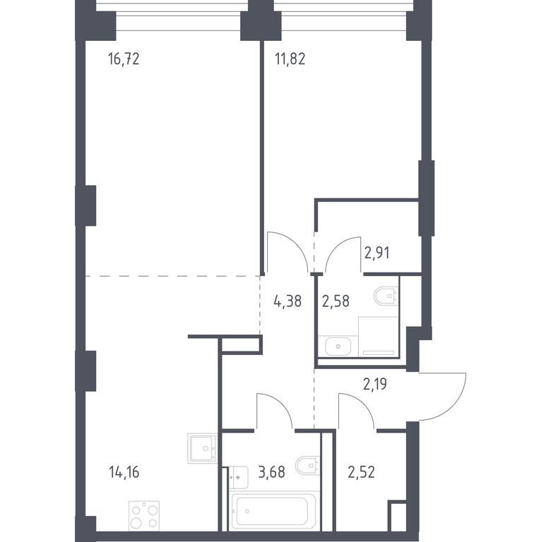 Apartment Sale, 60.96 sq. m. at Nova, Bratyev Fonchenko Street, вл21, Moscow, Russia #1 Apartment Sale, 60.96 sq. m. at Nova, Bratyev Fonchenko Street, вл21, Moscow, Russia #1