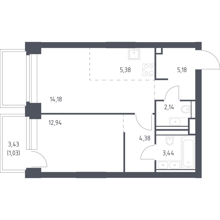 Apartment Sale, 48.67 sq. m. at Nova, Bratyev Fonchenko Street, вл21, Moscow, Russia #1 Apartment Sale, 48.67 sq. m. at Nova, Bratyev Fonchenko Street, вл21, Moscow, Russia #1