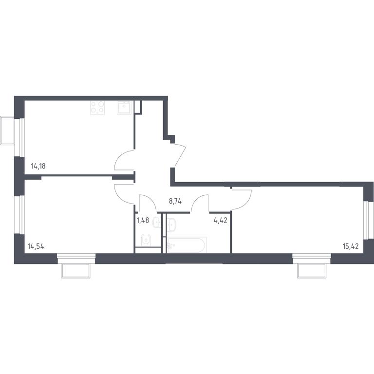 1-BD Apartment Sale, 58.78 sq. m. at Kvartal Strogino, zhiloy kompleks Kvartal Strogino, Krasnogorsk, Moscow Region, Russia #1 1-BD Apartment Sale, 58.78 sq. m. at Kvartal Strogino, zhiloy kompleks Kvartal Strogino, Krasnogorsk, Moscow Region, Russia #1
