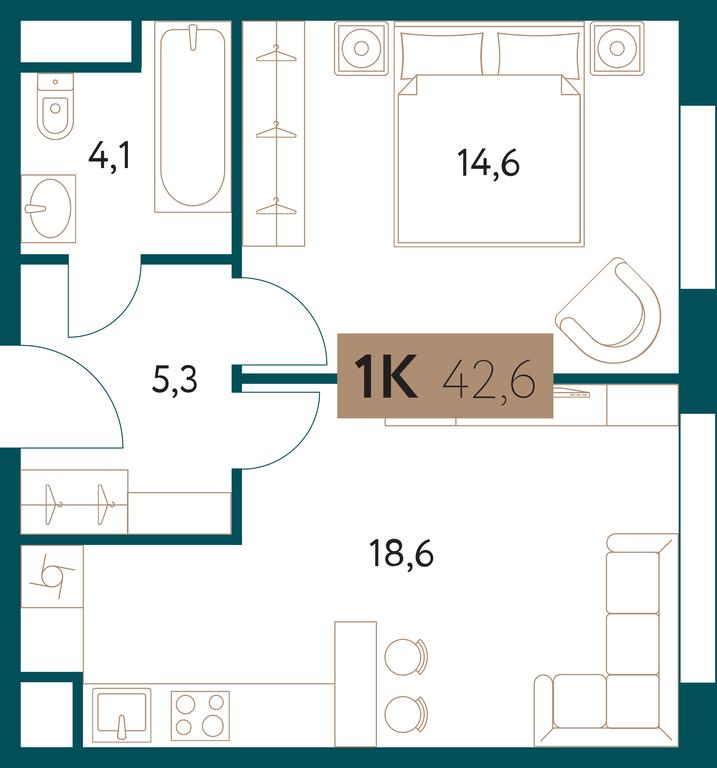 1-BD Apartment Sale, 42.7平方米 at Nastoiashchee, Vinnitskaya Street, 8к3, Moscow, Russia #1 1-BD Apartment Sale, 42.7平方米 at Nastoiashchee, Vinnitskaya Street, 8к3, Moscow, Russia #1