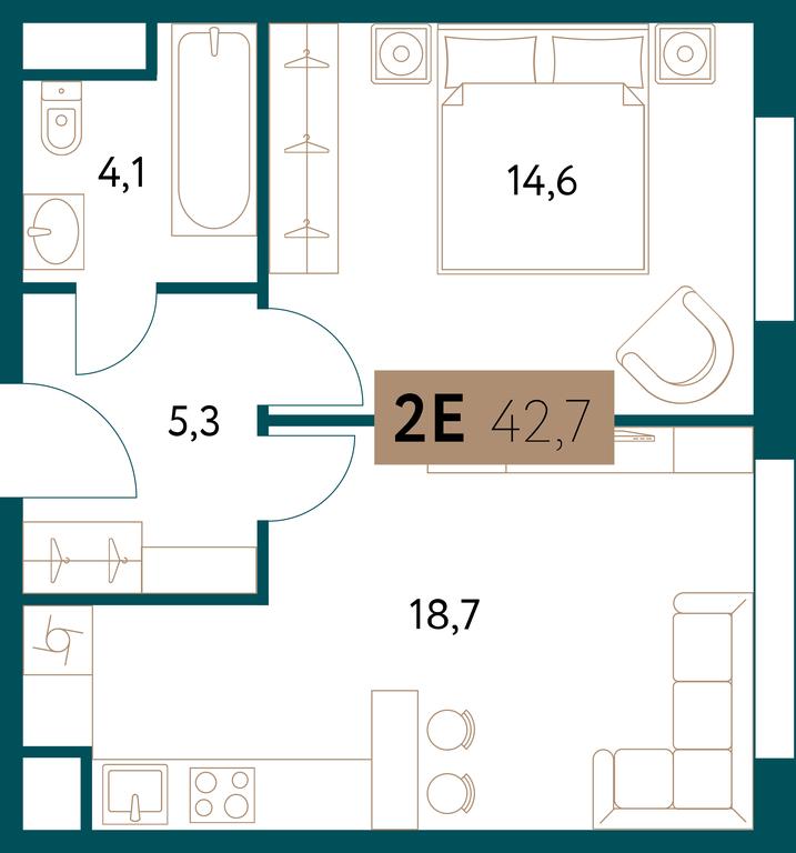 1-BD Apartment Sale, 42.7平方米 at Nastoiashchee, Vinnitskaya Street, 8к3, Moscow, Russia #2 1-BD Apartment Sale, 42.7平方米 at Nastoiashchee, Vinnitskaya Street, 8к3, Moscow, Russia #2