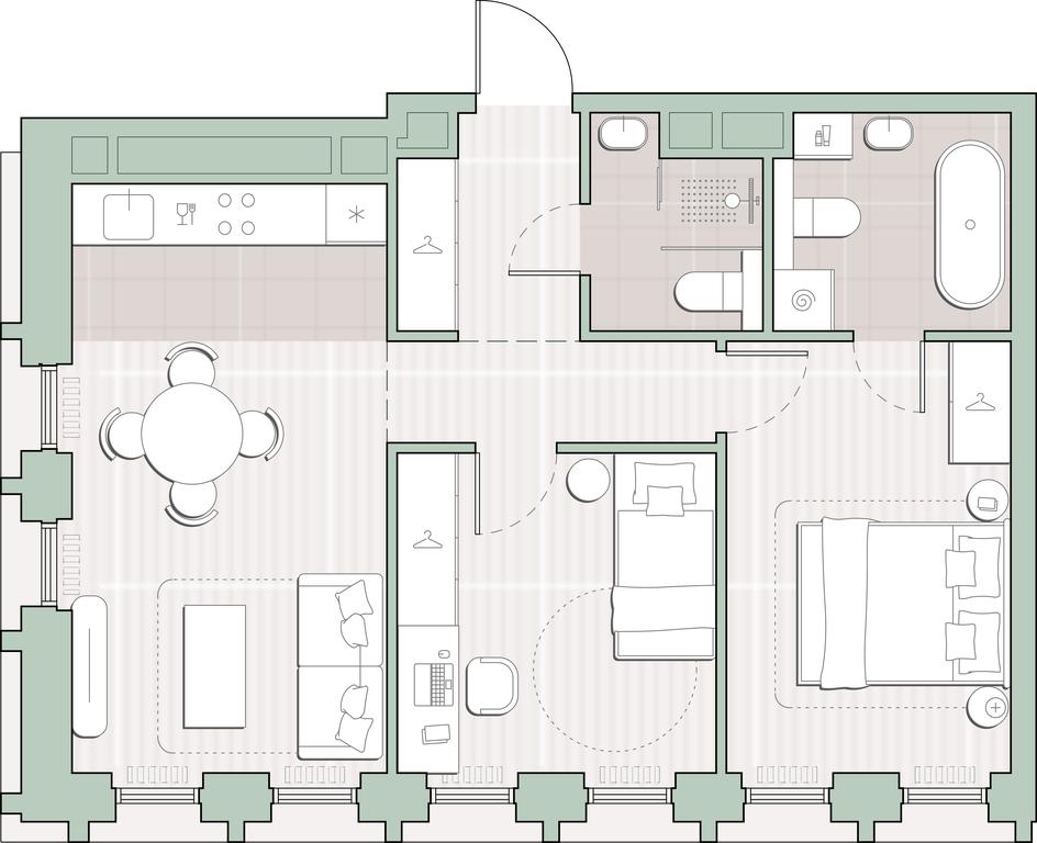 2-BD Apartment Sale, 55.95 sq. m. at Sreda na Kutuzovskom, Ivana Franko Street, Moscow, Russia #1 2-BD Apartment Sale, 55.95 sq. m. at Sreda na Kutuzovskom, Ivana Franko Street, Moscow, Russia #1
