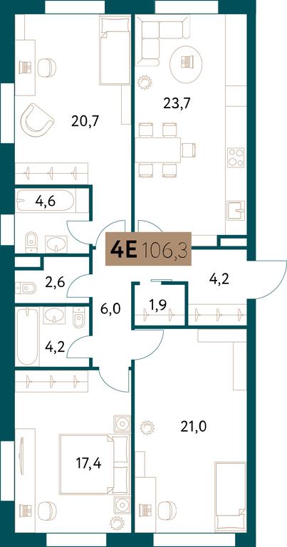 3-BD Apartment Sale, 106.3 sq. m. at Nastoiashchee, Vinnitskaya Street, 8к4, Moscow, Russia #2 3-BD Apartment Sale, 106.3 sq. m. at Nastoiashchee, Vinnitskaya Street, 8к4, Moscow, Russia #2