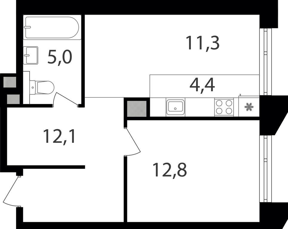 1-BD Apartment Sale, 45.6平方米 at Petrovskiy Park II, Stary Petrovsko-Razumovsky Drive, 1/23, Moscow, Russia #1 1-BD Apartment Sale, 45.6平方米 at Petrovskiy Park II, Stary Petrovsko-Razumovsky Drive, 1/23, Moscow, Russia #1
