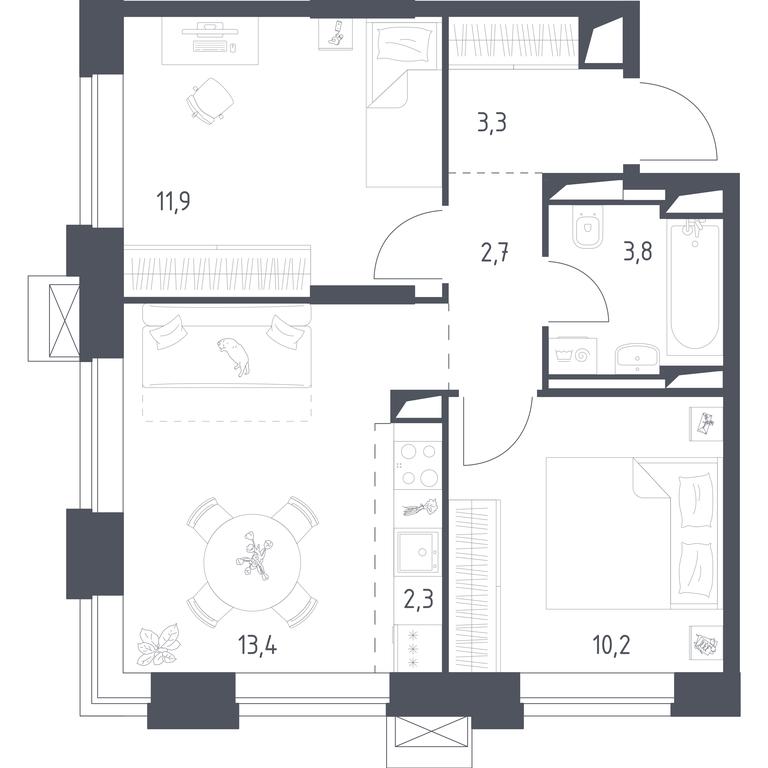 3-BD Apartment Sale, 98.82平方米 at Vereiskaya 41, Vereyskaya Street, 41, Moscow, Russia #1 3-BD Apartment Sale, 98.82平方米 at Vereiskaya 41, Vereyskaya Street, 41, Moscow, Russia #1