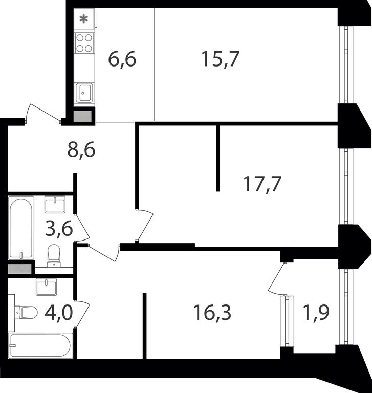 2-BD Apartment Sale, 74.4 sq. m. at Petrovskiy Park II, Stary Petrovsko-Razumovsky Drive, 1/23, Moscow, Russia #1 2-BD Apartment Sale, 74.4 sq. m. at Petrovskiy Park II, Stary Petrovsko-Razumovsky Drive, 1/23, Moscow, Russia #1