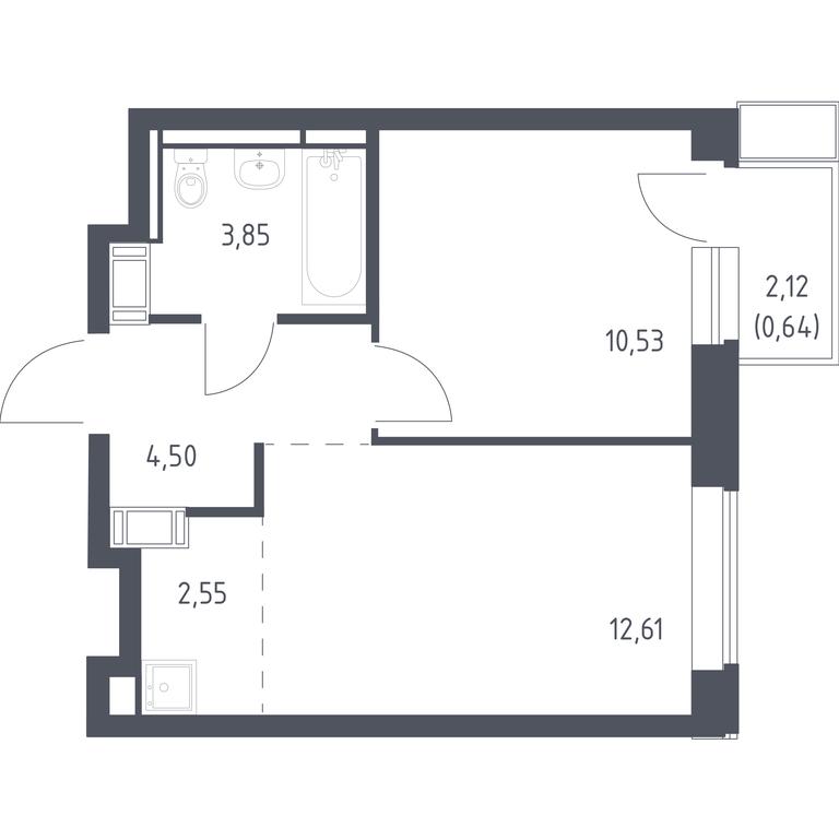 Apartment Sale, 34.68 sq. m. at Bolshoe Putilkovo, Prostornaya ulitsa, 1, Putilkovo Village, Krasnogorsk City District, Moscow Region, Russia #1