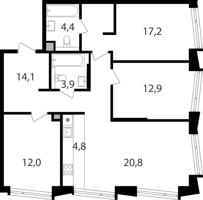 3-BD Apartment Sale, 90.1平方米 at Petrovskiy Park II, Stary Petrovsko-Razumovsky Drive, 1/23, Moscow, Russia #1 3-BD Apartment Sale, 90.1平方米 at Petrovskiy Park II, Stary Petrovsko-Razumovsky Drive, 1/23, Moscow, Russia #1