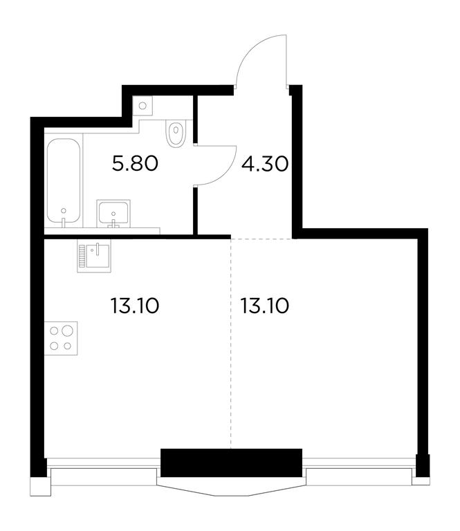 1-BD Apartment Sale, 36.3 sq. m. at Injoy, Admirala Makarova Street, 2с1, Moscow, Russia #1 1-BD Apartment Sale, 36.3 sq. m. at Injoy, Admirala Makarova Street, 2с1, Moscow, Russia #1
